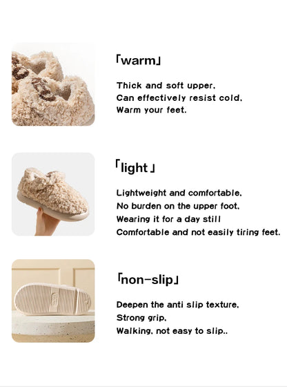 Cotton slippers for women, autumn and winter indoor home, soft bottom for warmth, plush cotton slippers for women, winter