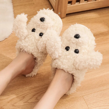 Gacimy Winter Plush Slippers For Women Cute Milk Cow Fluffy Cotton Shoes Girls Fashion Cartoon Indoor Warm Comfortable Slippers
