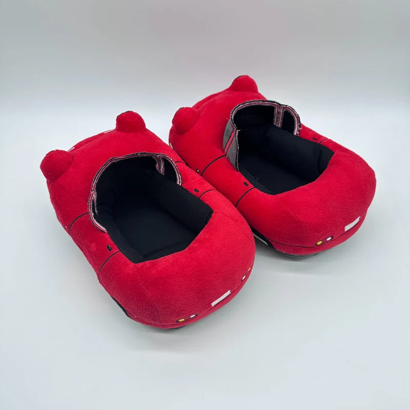Red Car Plush Slippers Fun Vehicle Shape Stuffed Shoes Indoor Slippers Women Men warm House Slipper Christmas Gifts