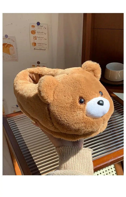 2025 Women's Home Slippers Sweet Fluffy Rainbow Bear Lady slippers indoor Anti slip lightweight keep warm Winter House Shoes 44