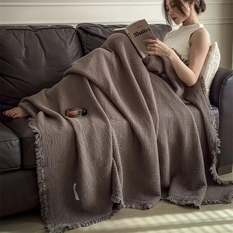 Plaid gaze coton 6 couches — Légèreté naturelle & cocooning toutes saisons