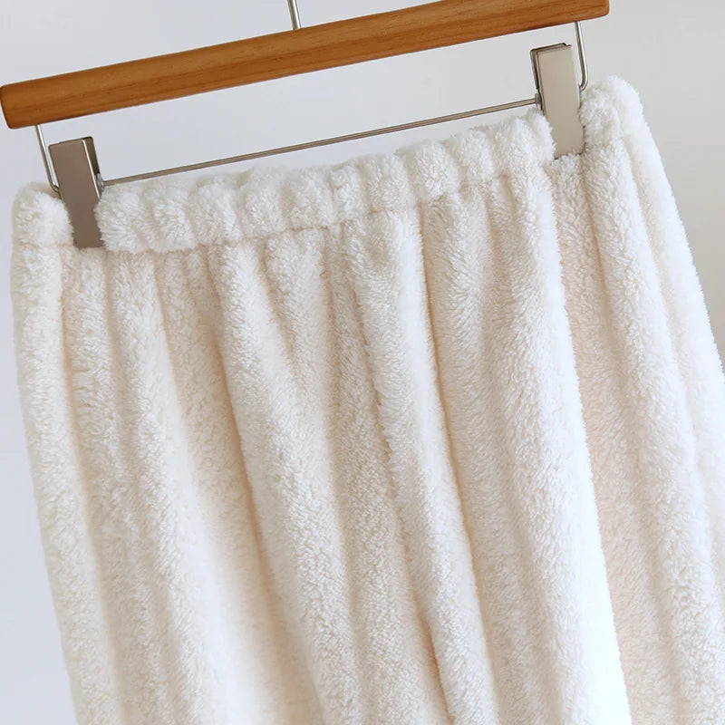 2025 Autumn/Winter New Women's Pajama Set Flannel Thickened Warm Cute Long Sleeve Pants Two Piece Coral Fleece Home Fur Women