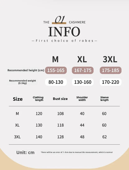 Couple's Oversize Plush Robe Coral Fleece Sleepwear Autumn Winter Home Comfortable Bathrobe for Men And Women