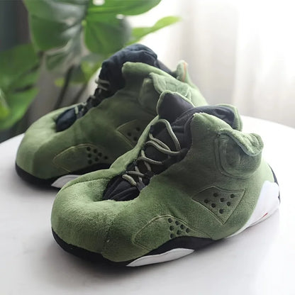 unisex indoor slippers basketball trainer slides warm winter indoor shoes