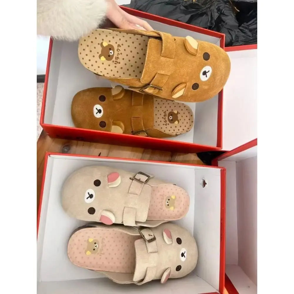 New Thick Bottom Rilakkuma Women's Shoes Height Increase Cartoon Anime Periphery Cute Retro Rilakkuma Slippers