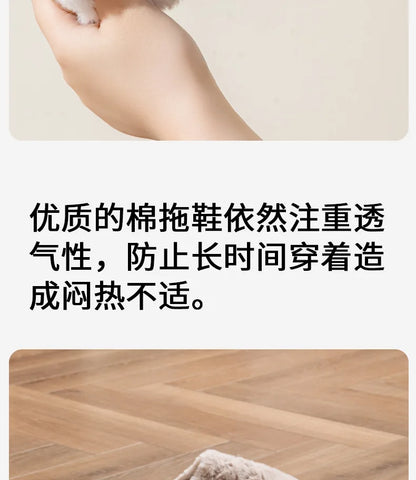 Litfun Winter Fluffy Women's Slippers Soft Sole Non-slip Indoor Slides Leisure Furry Warm Cozy House Cotton Slippers For Women