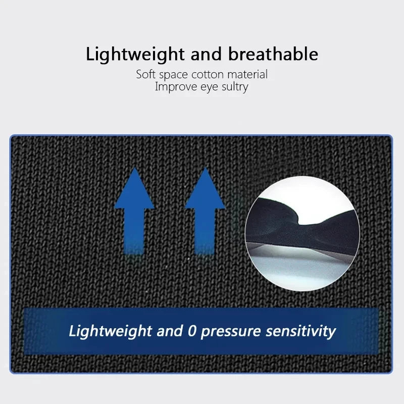 Masque de sommeil 3D Nuitara — vue latérale, élastique ajustable et coupe ergonomique