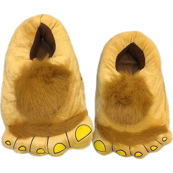 Creative Hobbit Plush Cotton Slippers Men's Large Size Home Use Gift Thick Bottom Warm Shoes Soft Home Slippers for Men