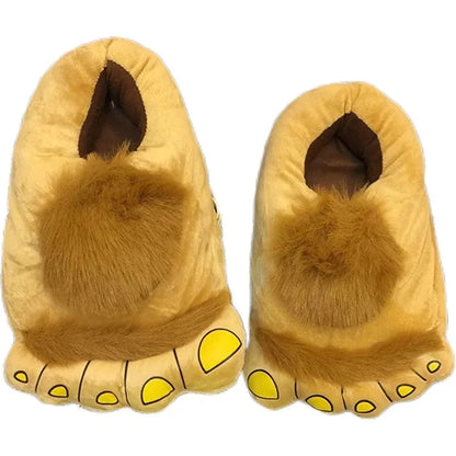 Creative Hobbit Plush Cotton Slippers Men's Large Size Home Use Gift Thick Bottom Warm Shoes Soft Home Slippers for Men