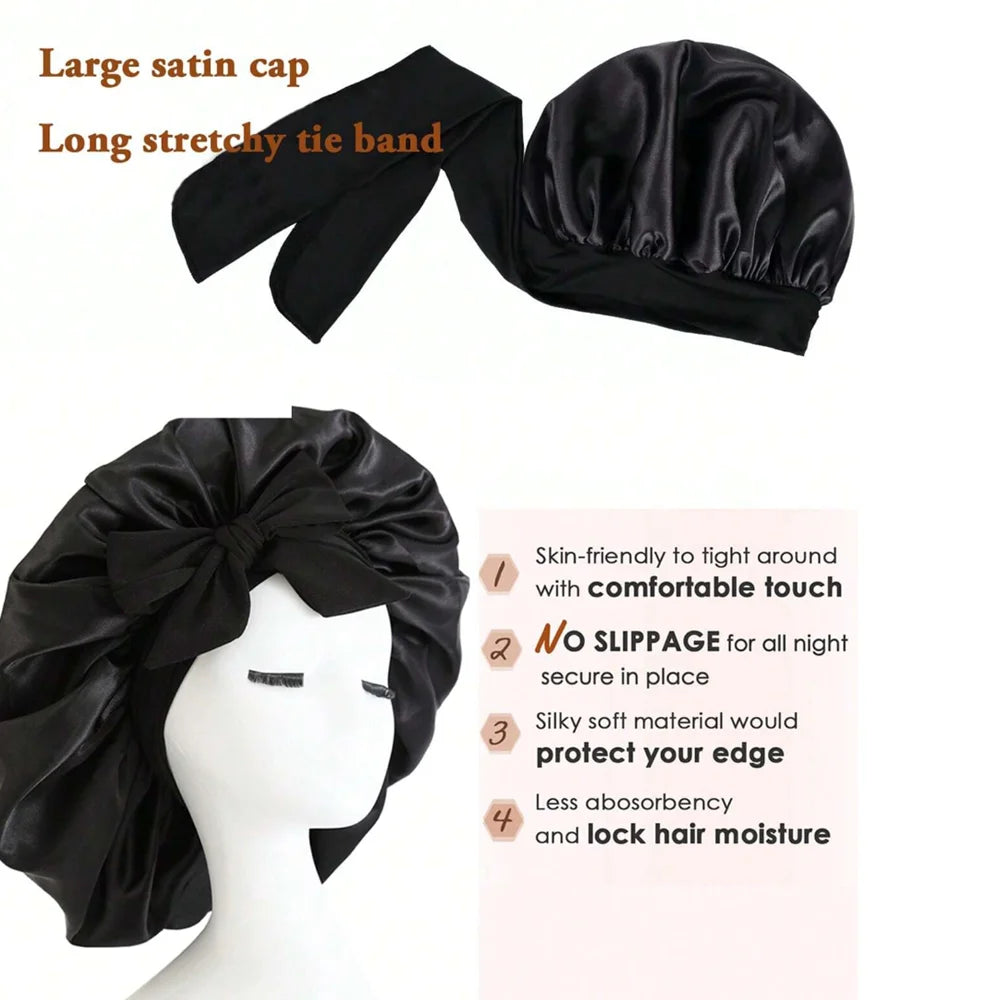 Bonnet de nuit satin réglable — Protection capillaire & sommeil doux