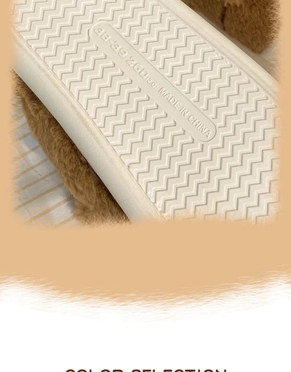 Ladies Fall Fluffy Slipper Women White Sheep Animal flip flops Winter Warm Cartoon Kawaii Soft Plush Indoor Home Shoes Gift