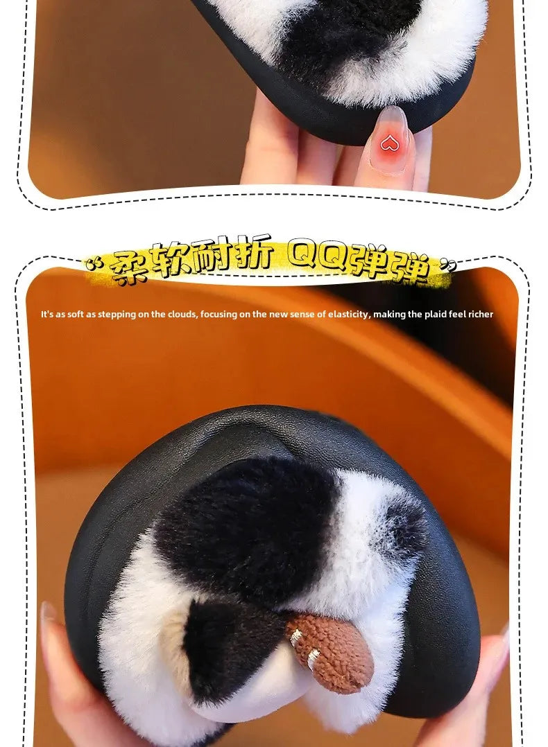 2024 New Style Children's Cotton Slippers Indoor Home Use Fall/Winter Anti-Slip Cute Little Cow Slippers Outer Wear PVC Material