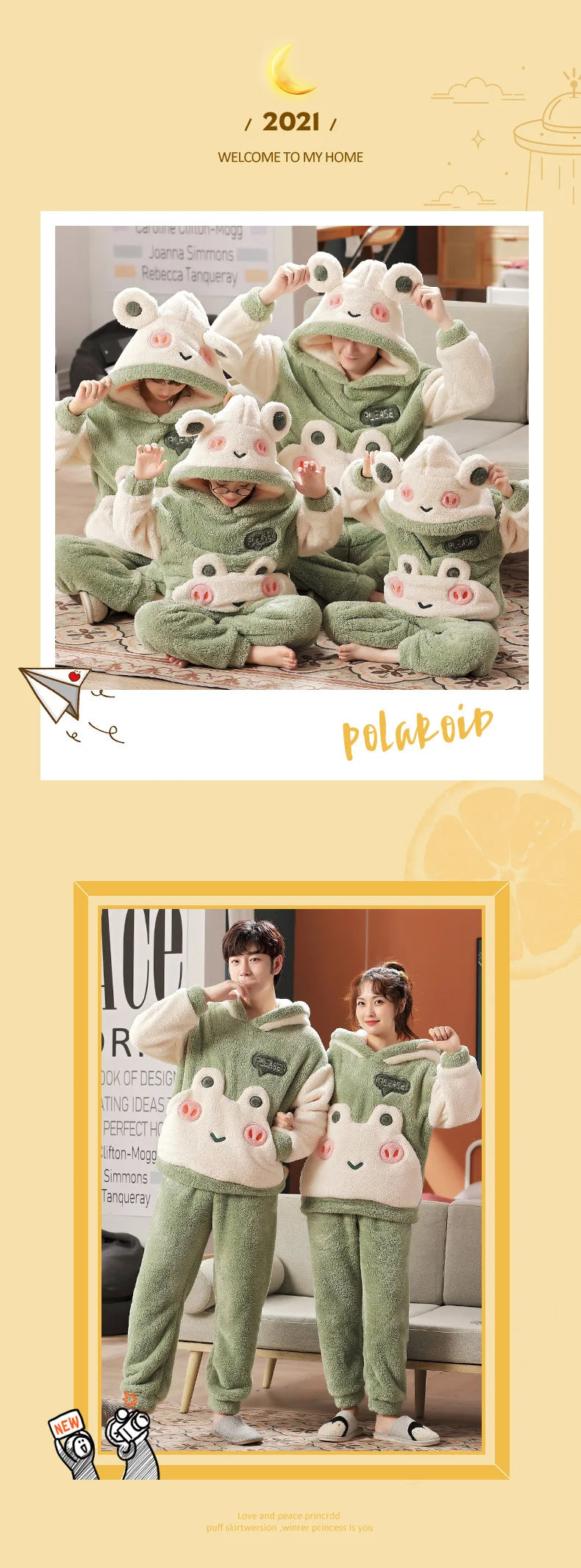 Winter Kids Fleece Pajamas Panda Children Clothing Sets Thick Hooded Pijamas for 4 6 8 12 Years Animal Cartoon Warm Home Clothes