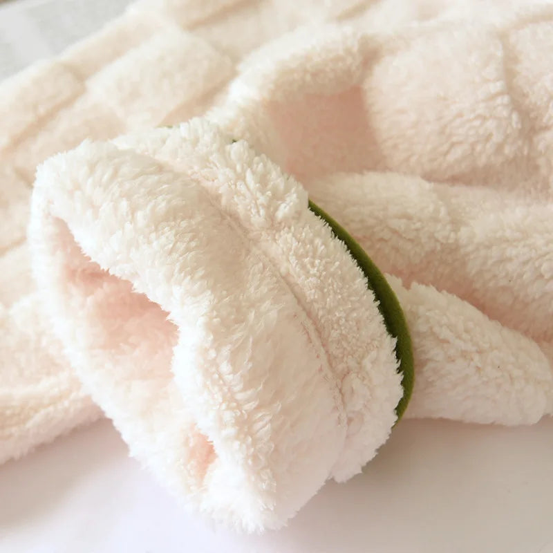 Thickened Flannel Sleepwear Long Sleeve Home Clothes Set for Couples Autumn Winter Warm Home Clothes Polyester Fiber