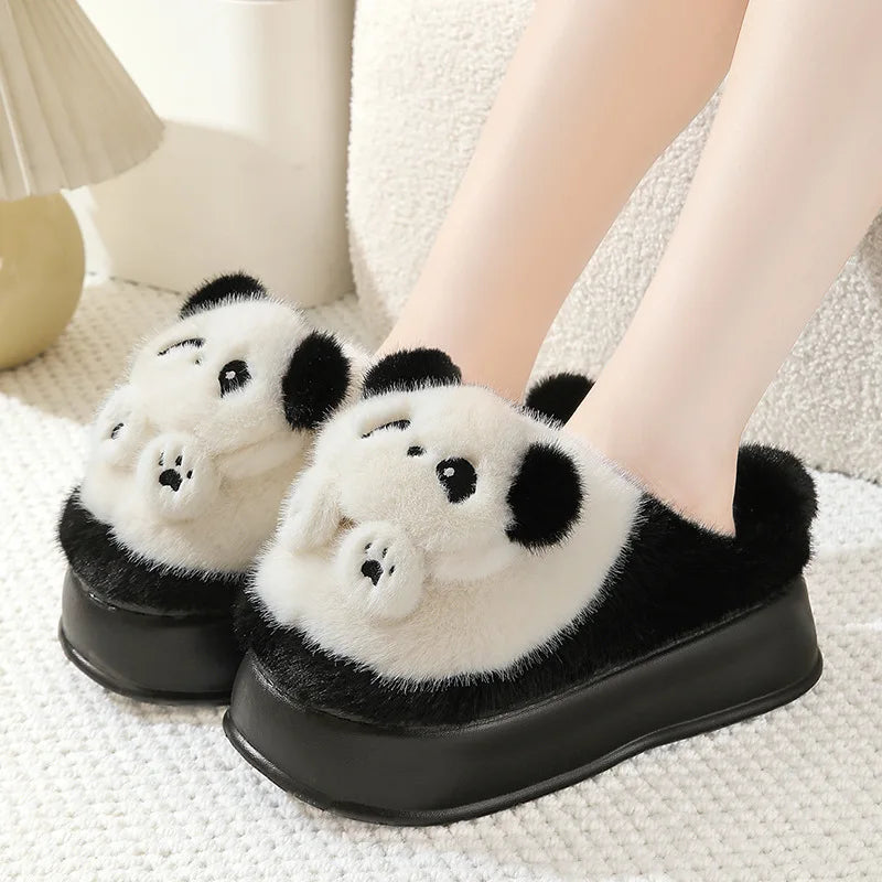 New Adorable Kitty Claw Slippers Women's Home Shoes Non Slip Furry Mules Female Fashion Warm Fluffy Slides Outdoor Cat Slippers