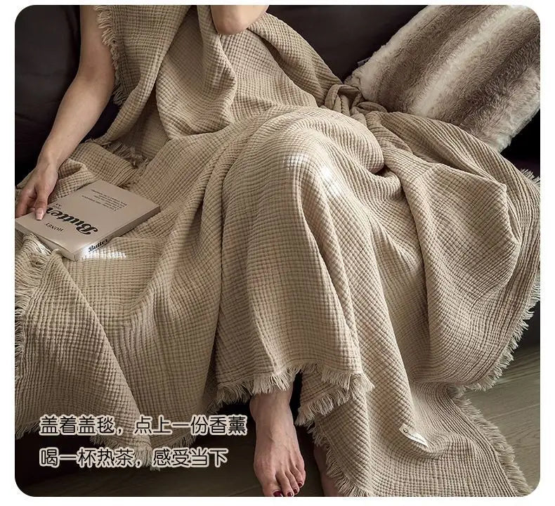 Plaid gaze coton 6 couches — Légèreté naturelle & cocooning toutes saisons