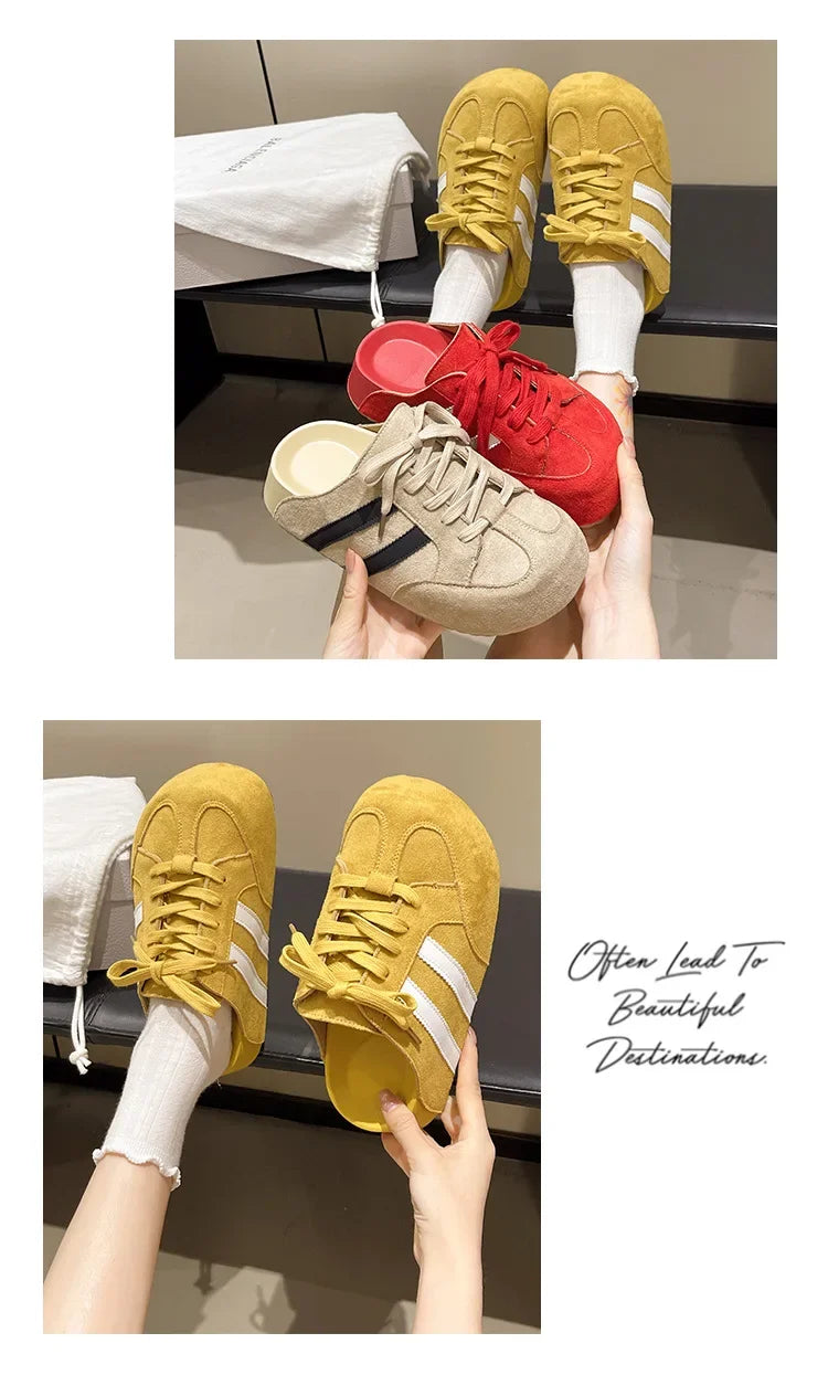 Birkent Women's Summer Outdoor Casual Slip-On Half Slippers Retro Heightening Knot Lazy Trainer Rubber Bottom Shoes