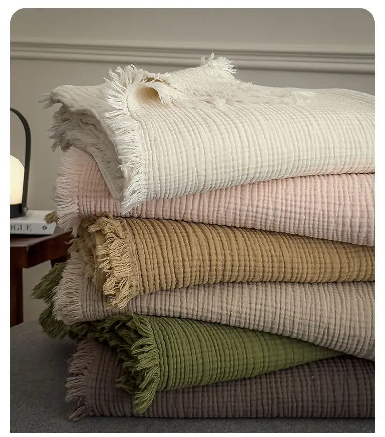 Plaid gaze coton 6 couches — Légèreté naturelle & cocooning toutes saisons