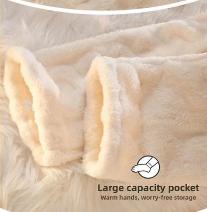 Winter Plush Fleece Thickened Flannel Sleepwear Set Women's Home Clothes Warm Cozy Breathable Long Sleeve Long Pants Home Lei...