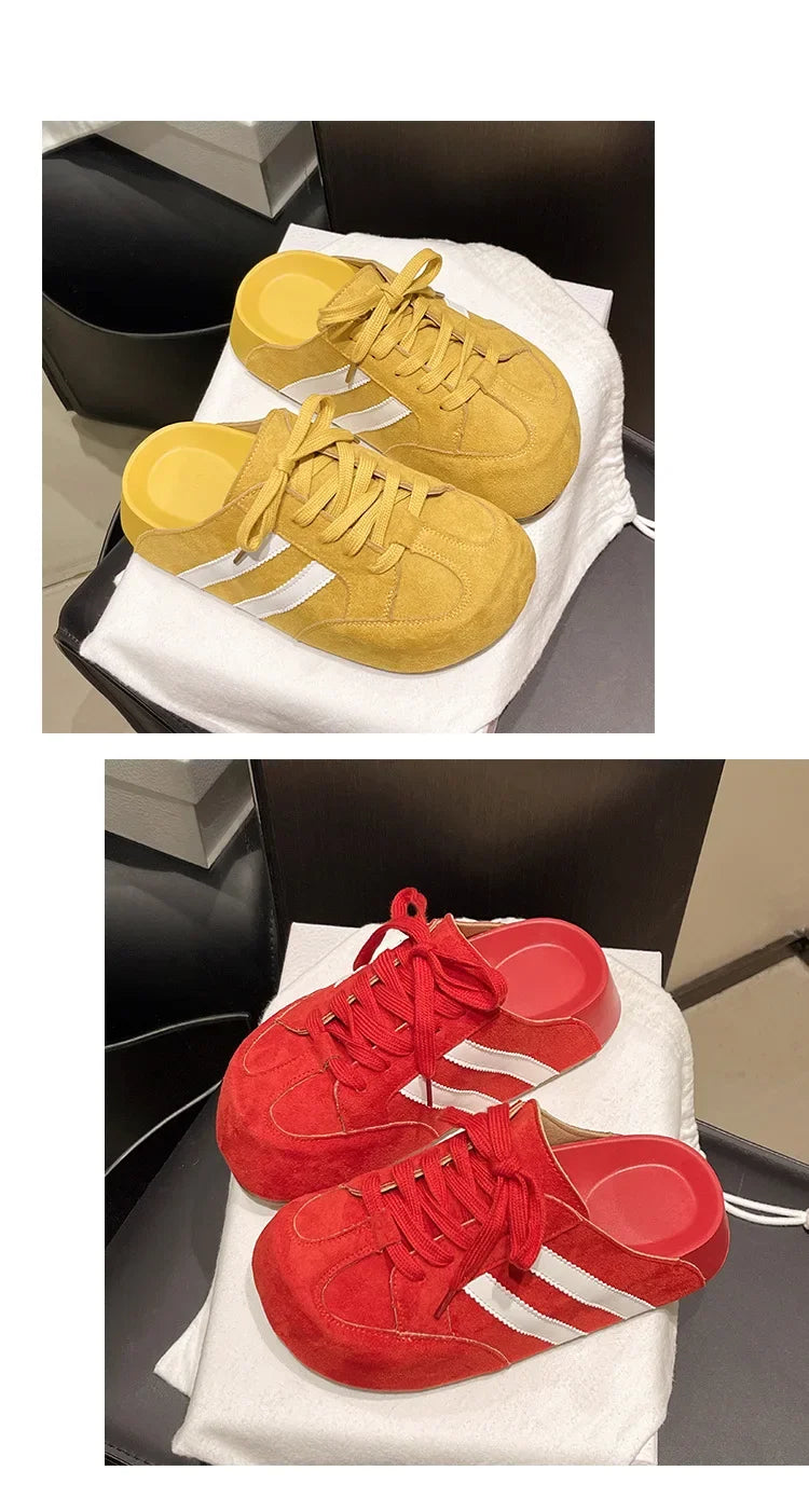 Birkent Women's Summer Outdoor Casual Slip-On Half Slippers Retro Heightening Knot Lazy Trainer Rubber Bottom Shoes