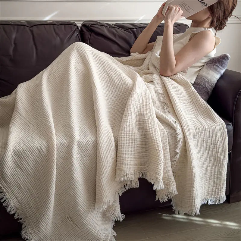 Plaid gaze coton 6 couches — Légèreté naturelle & cocooning toutes saisons