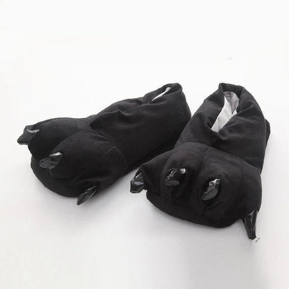 Winter Warm Soft Indoor Floor Slippers Women Men Shoes Paw Funny Animal Christmas Monster Dinosaur Claw Plush Home