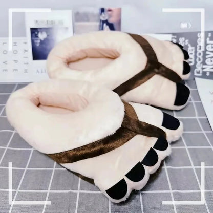Creative Hobbit Plush Cotton Slippers Men's Large Size Home Use Gift Thick Bottom Warm Shoes Soft Home Slippers for Men