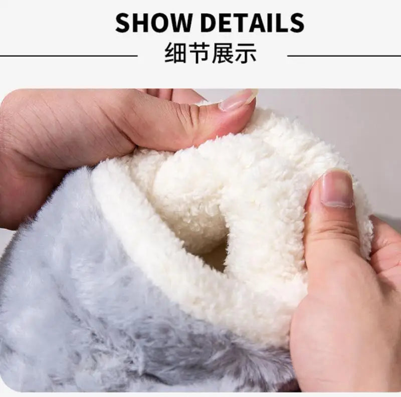 Women Indoor Cotton Slippers Cute Cartoon Dog Winter Warm Shoes Couples Home Floor Slides Anti-slip  Female Male House Footwear