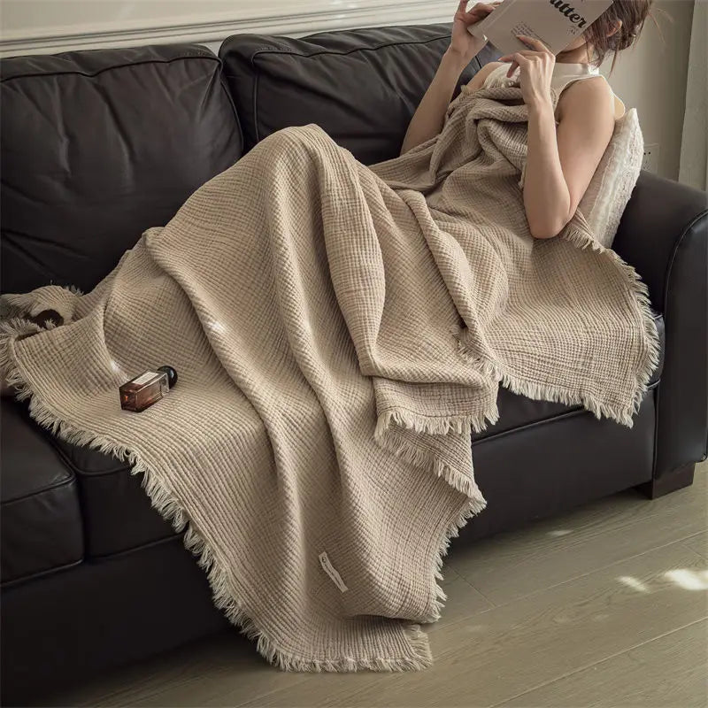 Plaid gaze coton 6 couches — Légèreté naturelle & cocooning toutes saisons