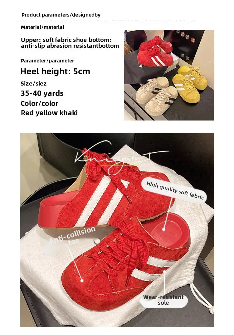 Birkent Women's Summer Outdoor Casual Slip-On Half Slippers Retro Heightening Knot Lazy Trainer Rubber Bottom Shoes