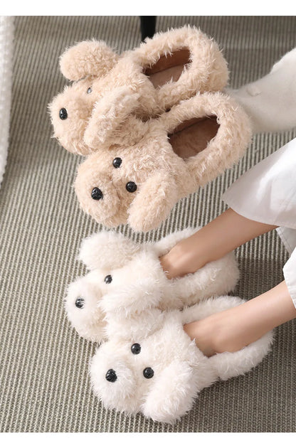 Gacimy Winter Plush Slippers For Women Cute Milk Cow Fluffy Cotton Shoes Girls Fashion Cartoon Indoor Warm Comfortable Slippers