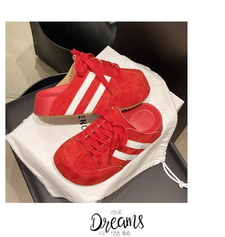 Birkent Women's Summer Outdoor Casual Slip-On Half Slippers Retro Heightening Knot Lazy Trainer Rubber Bottom Shoes