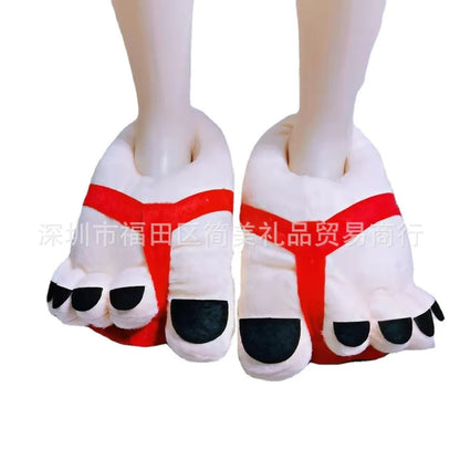 Creative Hobbit Plush Cotton Slippers Men's Large Size Home Use Gift Thick Bottom Warm Shoes Soft Home Slippers for Men