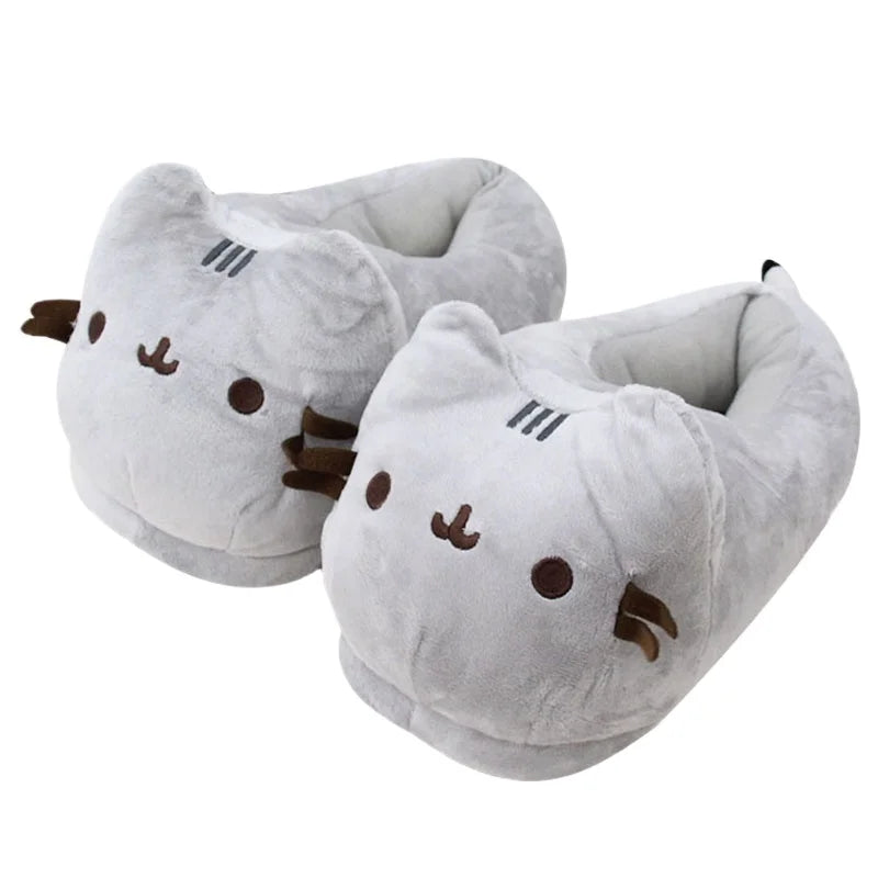 Pusheen Fat Cat Cartoon Plush Slippers All-Inclusive Cat Cotton Shoes Home Warm And Lovely Drag Meow To Touch Surroundings Gifts