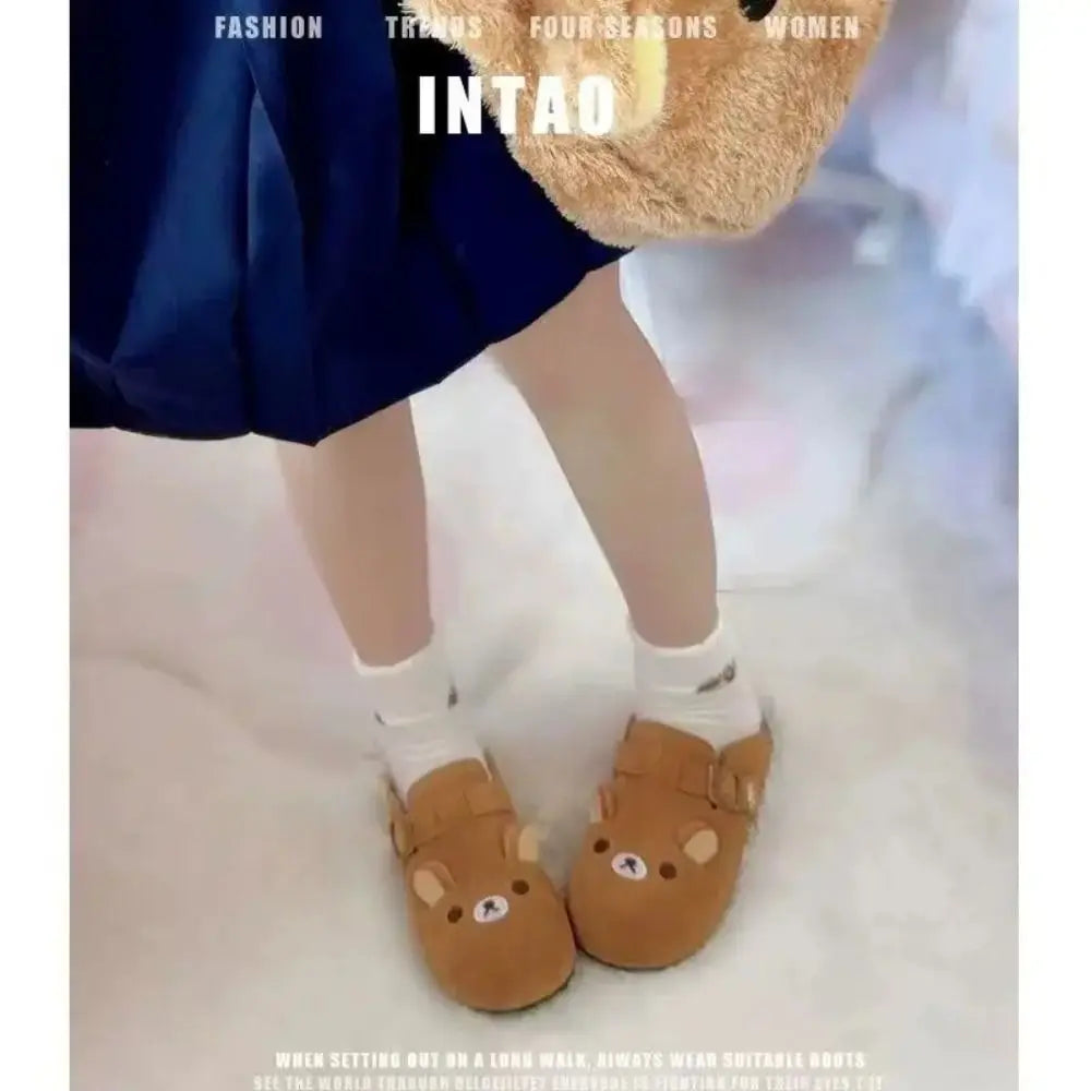 New Thick Bottom Rilakkuma Women's Shoes Height Increase Cartoon Anime Periphery Cute Retro Rilakkuma Slippers