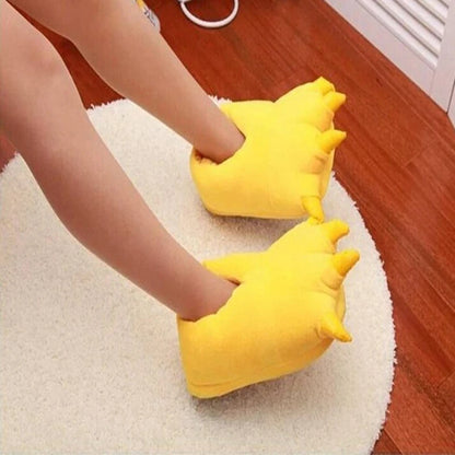Winter Warm Soft Indoor Floor Slippers Women Men Shoes Paw Funny Animal Christmas Monster Dinosaur Claw Plush Home