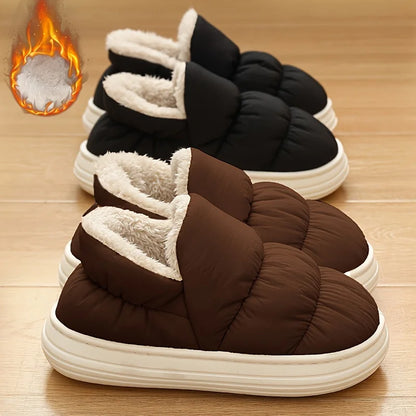 Winter Warm Thick Furry Women Ankle Boots Indoor Plush Slippers Ladies Men Outside Home Cotton Shoes