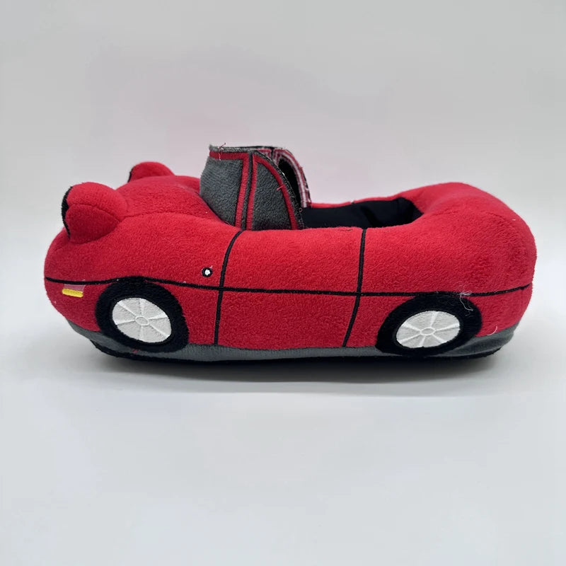 Red Car Plush Slippers Fun Vehicle Shape Stuffed Shoes Indoor Slippers Women Men warm House Slipper Christmas Gifts