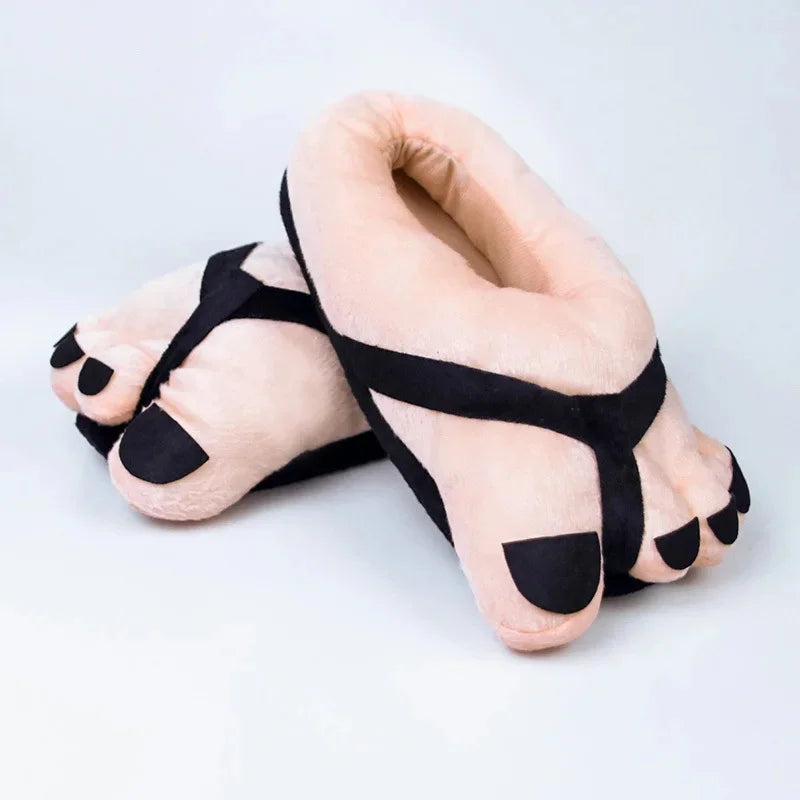 Creative Hobbit Plush Cotton Slippers Men's Large Size Home Use Gift Thick Bottom Warm Shoes Soft Home Slippers for Men