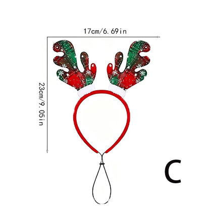 Christmas Pet Headband Reindeer Antlers for Dogs Cats Adjustable Festival Party Headband Small Medium Large Pets Accessories