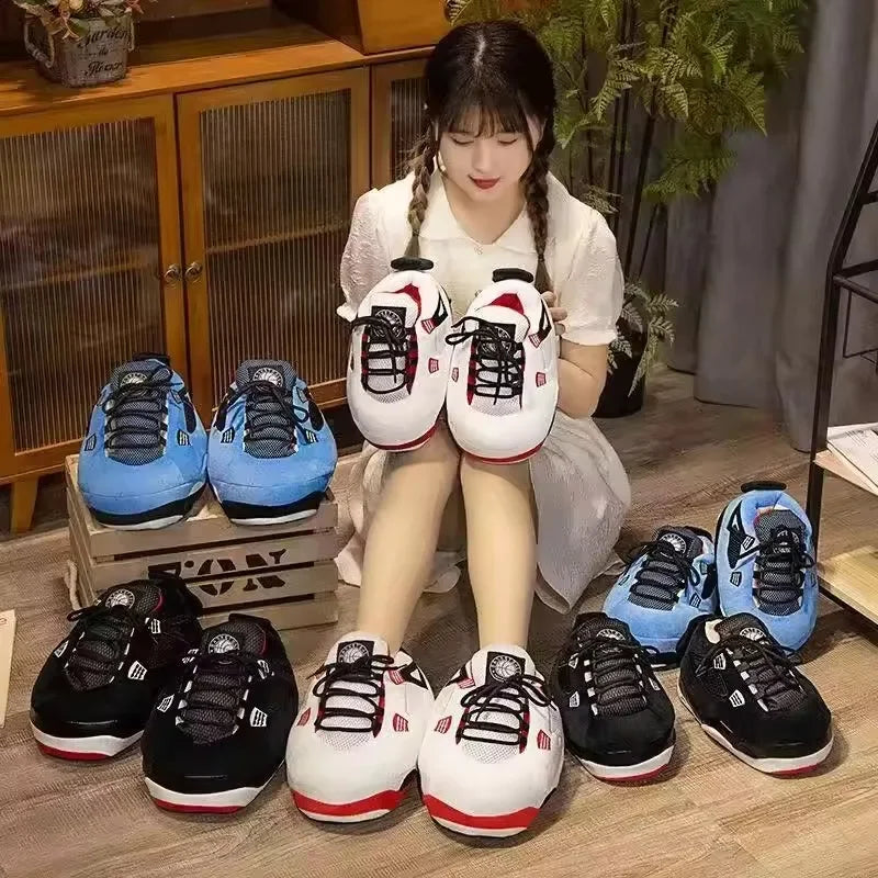 Women's/Men Winter Cotton Shoes Size 36-44 Cute Cartoon Animal Warm Home Plush Shoes Woman Male Foam Sneakers Bread Fat Slippers