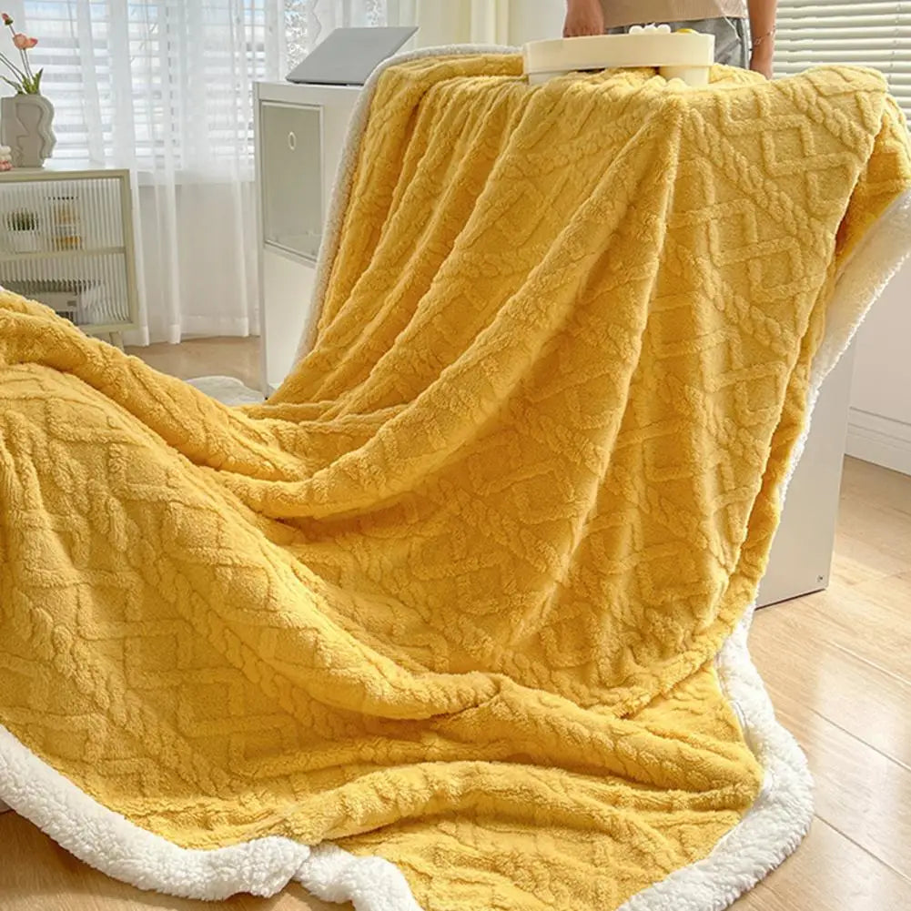 Couverture jacquard double face hiver — Chaleur profonde & design élégant