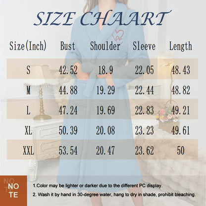 Women'S Long Sleeved Autumn And Winter Warm Bathrobe Home Clothes Plush Sleeping Robe Home Clothes For Home Wear