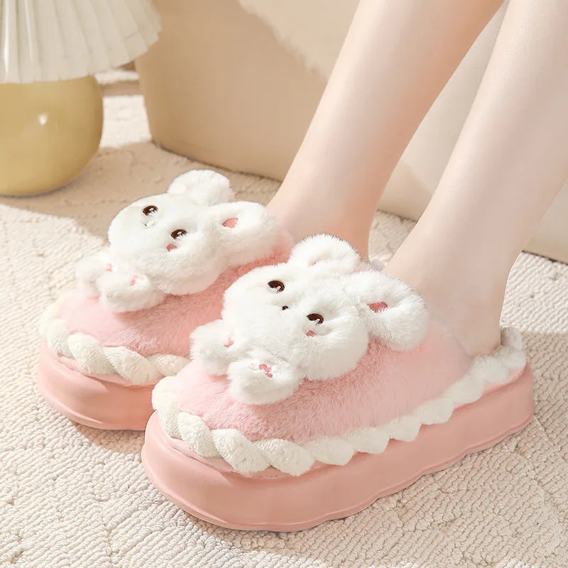 New Adorable Kitty Claw Slippers Women's Home Shoes Non Slip Furry Mules Female Fashion Warm Fluffy Slides Outdoor Cat Slippers
