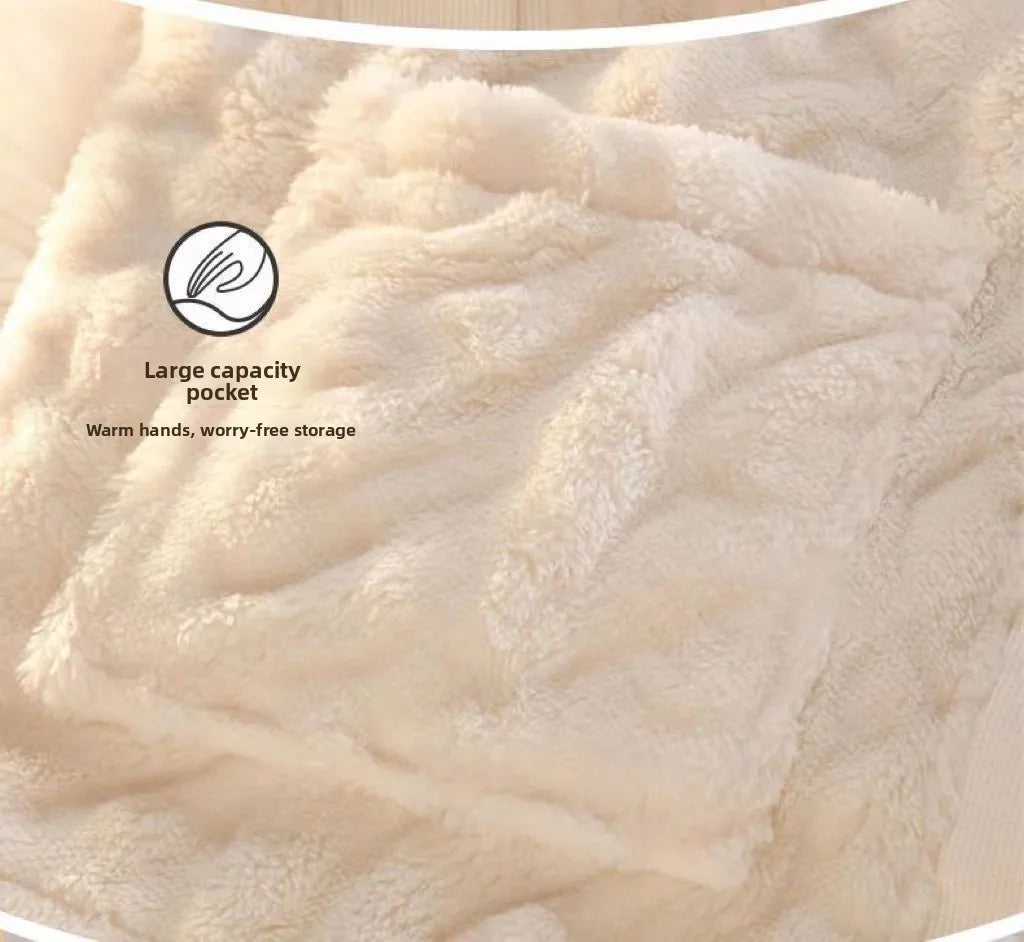 Winter Plush Fleece Thickened Flannel Sleepwear Set Women's Home Clothes Warm Cozy Breathable Long Sleeve Long Pants Home Lei...