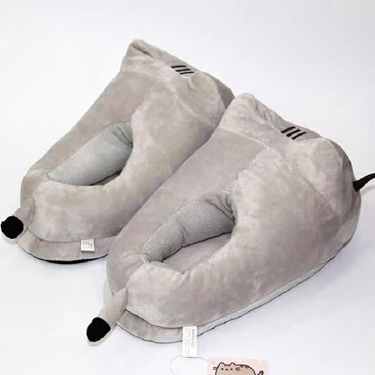 Pusheen Fat Cat Cartoon Plush Slippers All-Inclusive Cat Cotton Shoes Home Warm And Lovely Drag Meow To Touch Surroundings Gifts