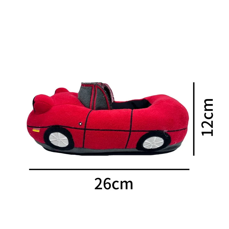 Red Car Plush Slippers Fun Vehicle Shape Stuffed Shoes Indoor Slippers Women Men warm House Slipper Christmas Gifts