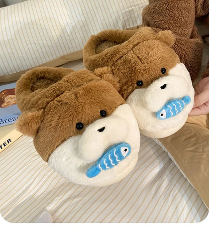 Ladies Fall Fluffy Slipper Women White Sheep Animal flip flops Winter Warm Cartoon Kawaii Soft Plush Indoor Home Shoes Gift