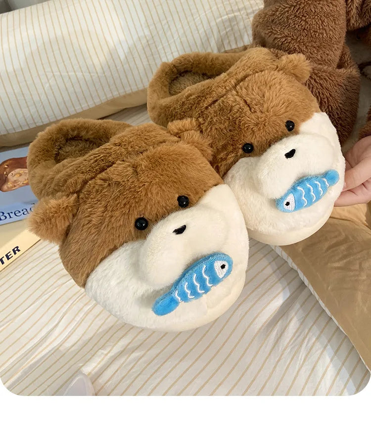 Ladies Fall Fluffy Slipper Women White Sheep Animal flip flops Winter Warm Cartoon Kawaii Soft Plush Indoor Home Shoes Gift