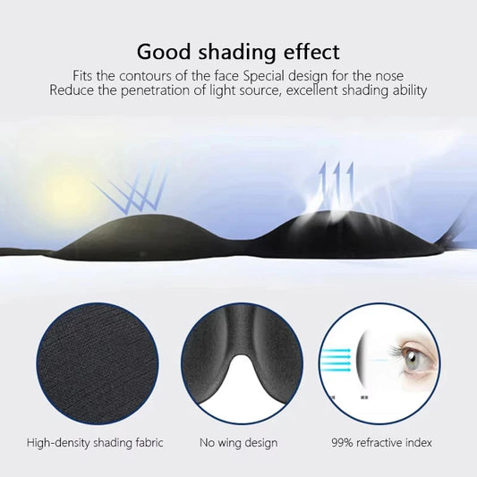 Masque de nuit Nuitara porté — coque 3D sans pression sur les yeux